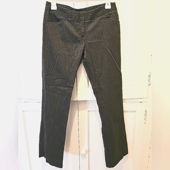 The Limited Pants - The Limited Drew Fit Grey Trousers with White Pinstripes - Size 4